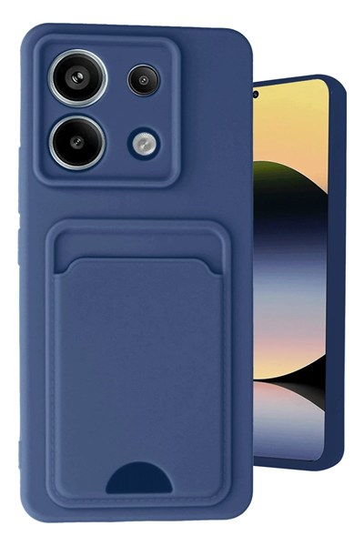 Mey İthalat®   Redmi Note 13 Pro 5G Kılıf Kelvin Kartvizitli Silikon - Lacivert