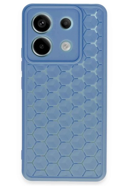 Mey İthalat®   Redmi Note 13 Pro 5G Kılıf Petek Silikon Kapak - Mavi