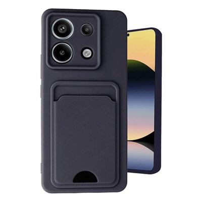 Mey İthalat®   Redmi Note 13 Pro 5G Kılıf Kelvin Kartvizitli Silikon - Siyah