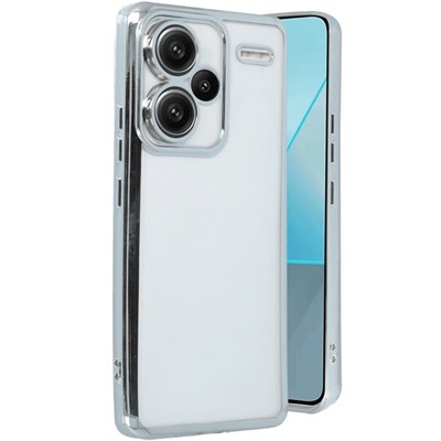 Mey İthalat®   Redmi Note 13 Pro Plus Kılıf  Lensli Silikon - Gümüş
