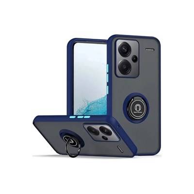 Mey İthalat®   Redmi Note 13 Pro Plus Kılıf Montreal Yüzüklü Silikon Kapak - Lacivert