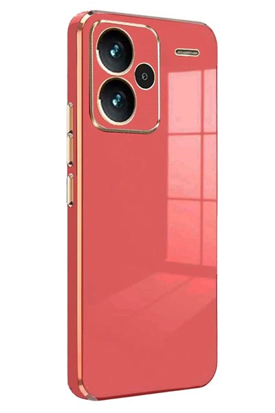 Mey İthalat®   Redmi Note 13 Pro Plus Kılıf Volet Silikon - Kırmızı