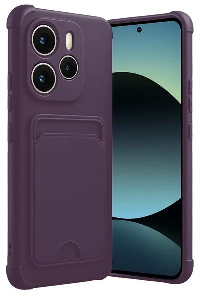 Mey İthalat®   Redmi Note 14 4G Kelvin Kartvizitli Silikon - Derin Mor