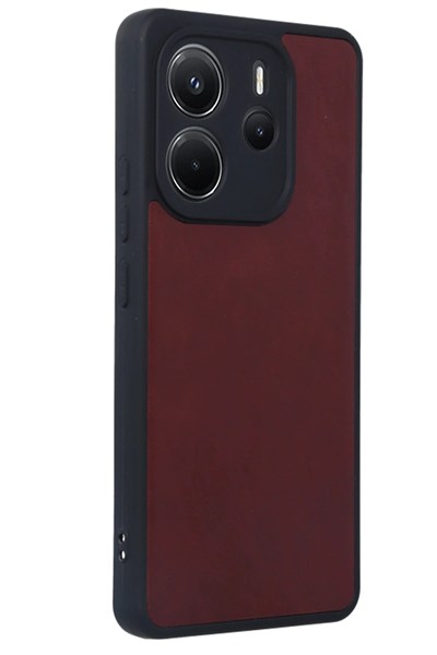 Mey İthalat®   Redmi Note 14 4G Kılıf Aras Deri Kapak - Bordo