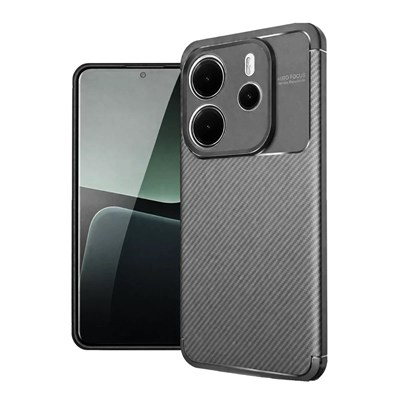 Mey İthalat®   Redmi Note 14 4G Kılıf Auto Focus Karbon Kapak - Gri