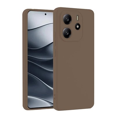 Mey İthalat®   Redmi Note 14 4G Kılıf First Silikon - Kahverengi