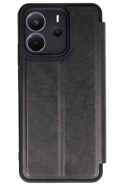 Mey İthalat®   Redmi Note 14 4G Kılıf Flip Cover - Siyah