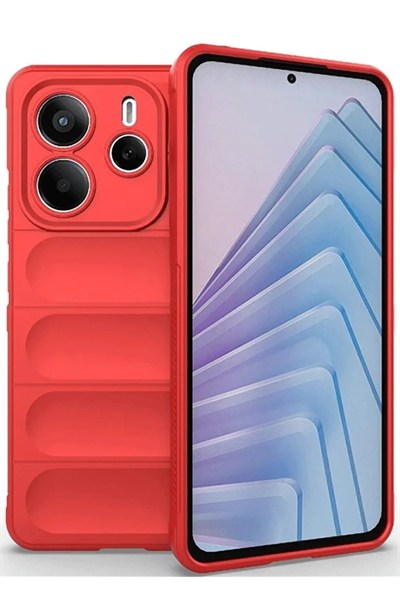 Mey İthalat®   Redmi Note 14 4G Kılıf Optimum Silikon - Kırmızı