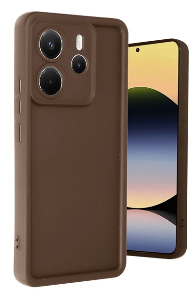 Mey İthalat®   Redmi Note 14 4G Kılıf Viera Silikon - Kahverengi