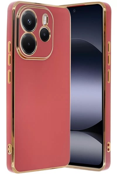 Mey İthalat®   Redmi Note 14 4G Kılıf Volet Silikon - Kırmızı