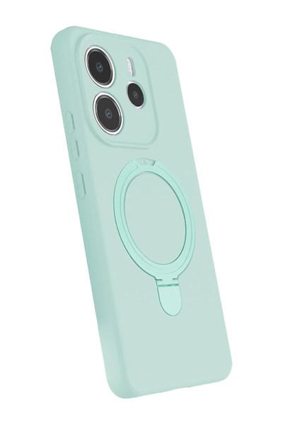 Mey İthalat®   Redmi Note 14 4G Regal Magsafe Standlı Kapak - Su Yeşili