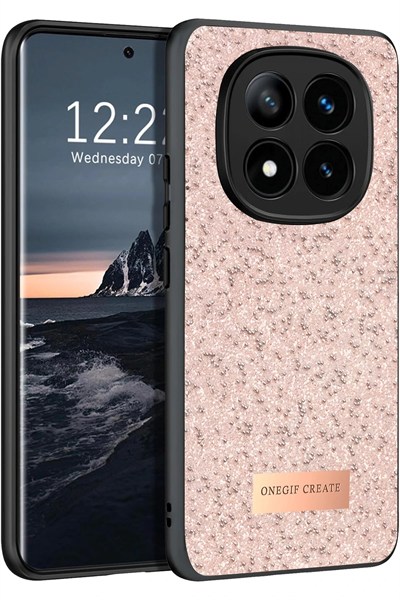 Mey İthalat®   Redmi Note 14 Pro 4G Bright Simli Kapak - Pembe