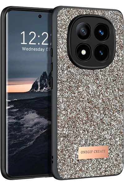 Mey İthalat®   Redmi Note 14 Pro 4G Bright Simli Kapak - Gold