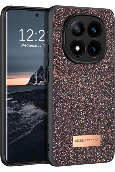 Mey İthalat®   Redmi Note 14 Pro 4G Bright Simli Kapak - Derin Mor