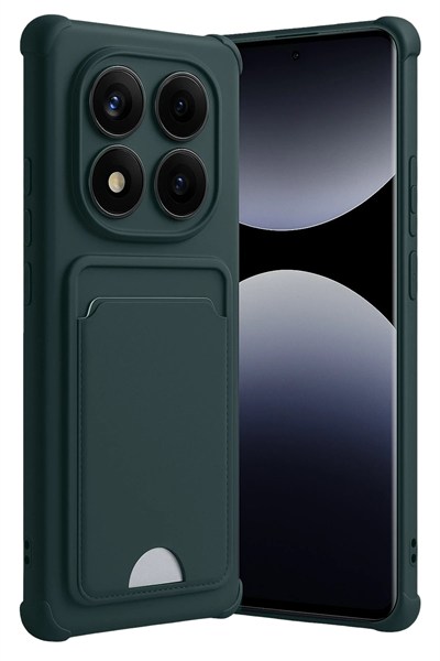 Mey İthalat®   Redmi Note 14 Pro 4G Kelvin Kartvizitli Silikon - Koyu Yeşil