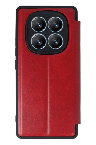 Mey İthalat®   Redmi Note 14 Pro 4G Kılıf Flip Cover - Kırmızı