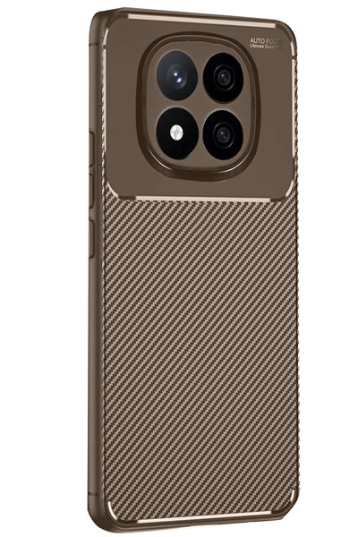 Mey İthalat®   Redmi Note 14 Pro 4G Kılıf Auto Focus Karbon Kapak - Kahverengi