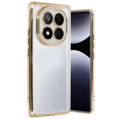 Mey İthalat®   Redmi Note 14 Pro 4G Kılıf  Lensli Silikon - Gold