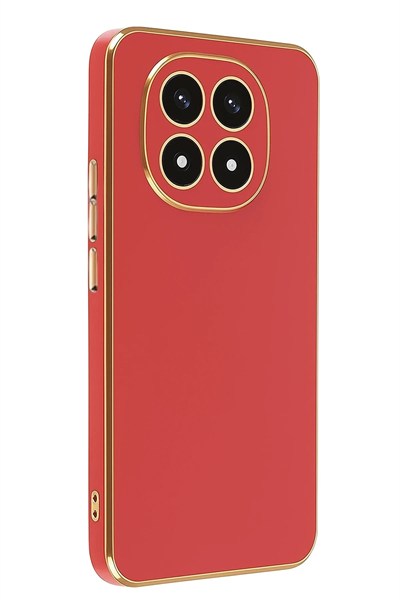 Mey İthalat®   Redmi Note 14 Pro 4G Kılıf Volet Silikon - Kırmızı