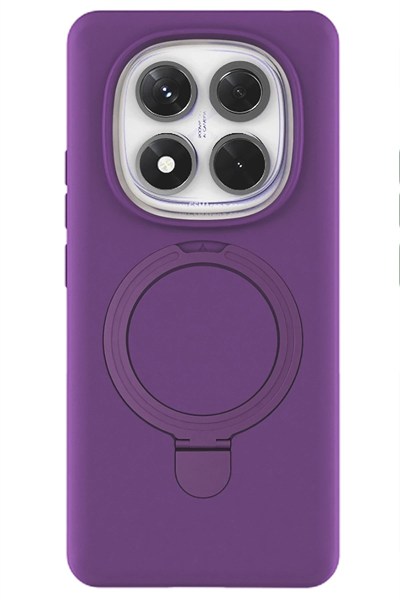 Mey İthalat®   Redmi Note 14 Pro 4G Regal Magsafe Standlı Kapak - Derin Mor
