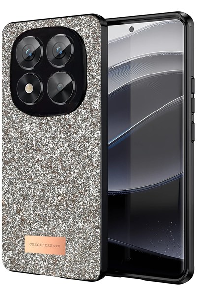 Mey İthalat®   Redmi Note 14 Pro 5G Bright Simli Kapak - Gold