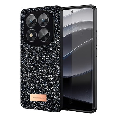 Mey İthalat®   Redmi Note 14 Pro 5G Bright Simli Kapak - Siyah