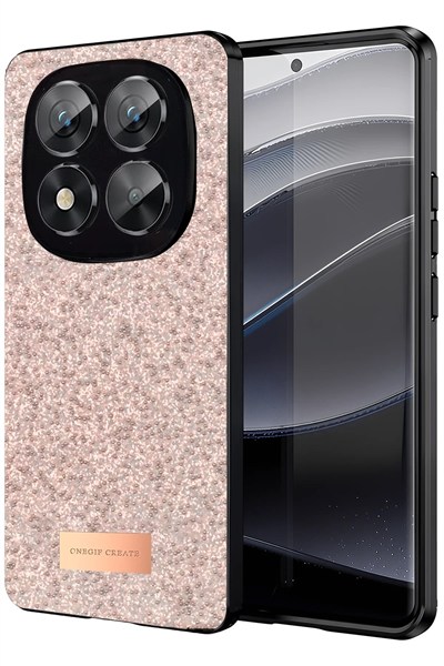 Mey İthalat®   Redmi Note 14 Pro 5G Bright Simli Kapak - Pembe