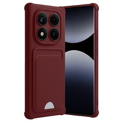 Mey İthalat®   Redmi Note 14 Pro 5G Kelvin Kartvizitli Silikon - Bordo