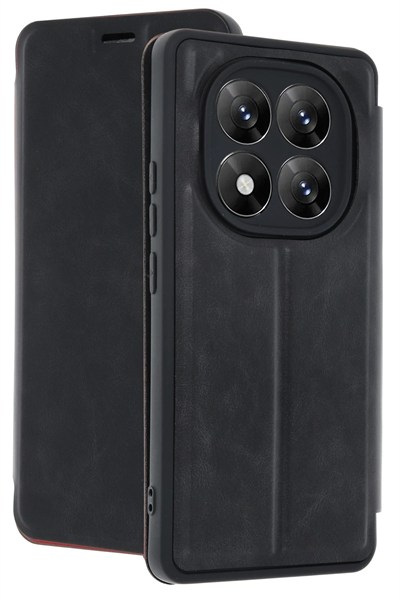 Mey İthalat®   Redmi Note 14 Pro 5G Kılıf Flip Cover - Siyah