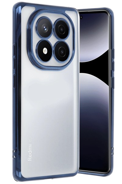 Mey İthalat®   Redmi Note 14 Pro 5G Kılıf  Lensli Silikon - Lacivert