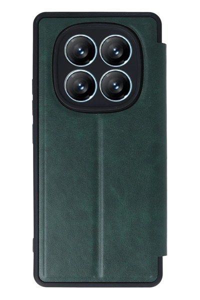 Mey İthalat®   Redmi Note 14 Pro 5G Kılıf Flip Cover - Koyu Yeşil