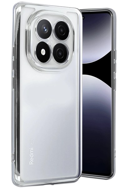 Mey İthalat®   Redmi Note 14 Pro 5G Kılıf  Lensli Silikon - Gümüş