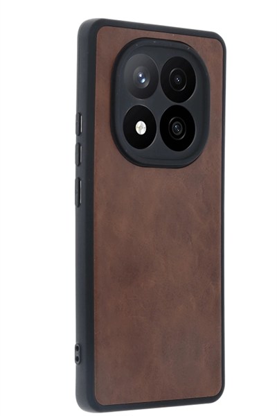 Mey İthalat®   Redmi Note 14 Pro 5G Kılıf Aras Deri Kapak - Taba