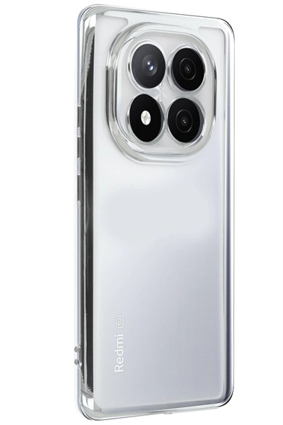 Mey İthalat®   Redmi Note 14 Pro 5G Kılıf  Lensli Silikon - Gümüş