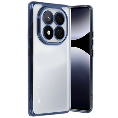 Mey İthalat®   Redmi Note 14 Pro 5G Kılıf  Lensli Silikon - Lacivert