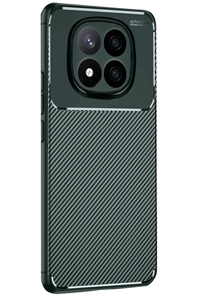 Mey İthalat®   Redmi Note 14 Pro 5G Kılıf Auto Focus Karbon Kapak - Koyu Yeşil