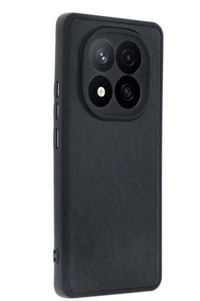 Mey İthalat®   Redmi Note 14 Pro 5G Kılıf Aras Deri Kapak - Siyah