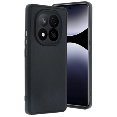 Mey İthalat®   Redmi Note 14 Pro 5G Kılıf Aras Deri Kapak - Siyah