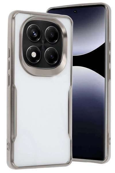 Mey İthalat®   Redmi Note 14 Pro 5G Kılıf Boyi Silikon Kapak - Titan Gri