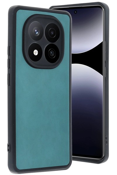 Mey İthalat®   Redmi Note 14 Pro 5G Kılıf Aras Deri Kapak - Açık Yeşil