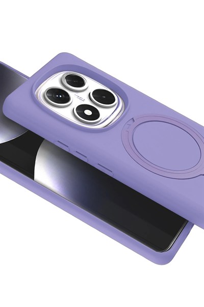Mey İthalat®   Redmi Note 14 Pro 5G Regal Magsafe Standlı Kapak - Lila