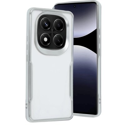 Mey İthalat®   Redmi Note 14 Pro Plus Kılıf Boyi Silikon Kapak - Gümüş