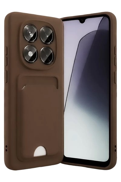 Mey İthalat®   Redmi Note 15 4G Kelvin Kartvizitli Silikon - Kahverengi
