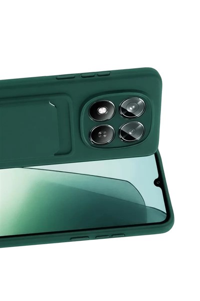 Mey İthalat®   Redmi Note 15 4G Kelvin Kartvizitli Silikon - Koyu Yeşil