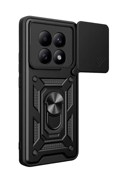 Mey İthalat®   Redmi Note 15 4G Pars Lens Yüzüklü Silikon - Siyah