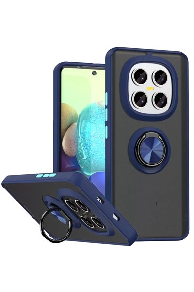 Mey İthalat®   Redmi Note 15 Pro 5G Montreal Yüzüklü Silikon Kapak - Lacivert