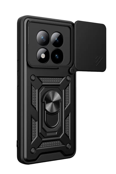 Mey İthalat®   Redmi Note 15 Pro 5G Pars Lens Yüzüklü Silikon - Siyah