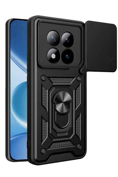 Mey İthalat®   Redmi Note 15 Pro 5G Pars Lens Yüzüklü Silikon - Siyah