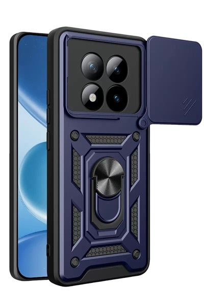 Mey İthalat®   Redmi Note 15 Pro 5G Pars Lens Yüzüklü Silikon - Lacivert