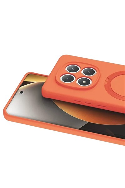 Mey İthalat®   Redmi Note 15 Pro 5G Regal Magsafe Standlı Kapak - Turuncu